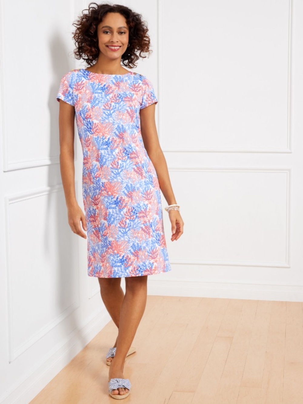 NEW Talbots Effortless Jersey Shift Dress in Dynamic Cora Size XL